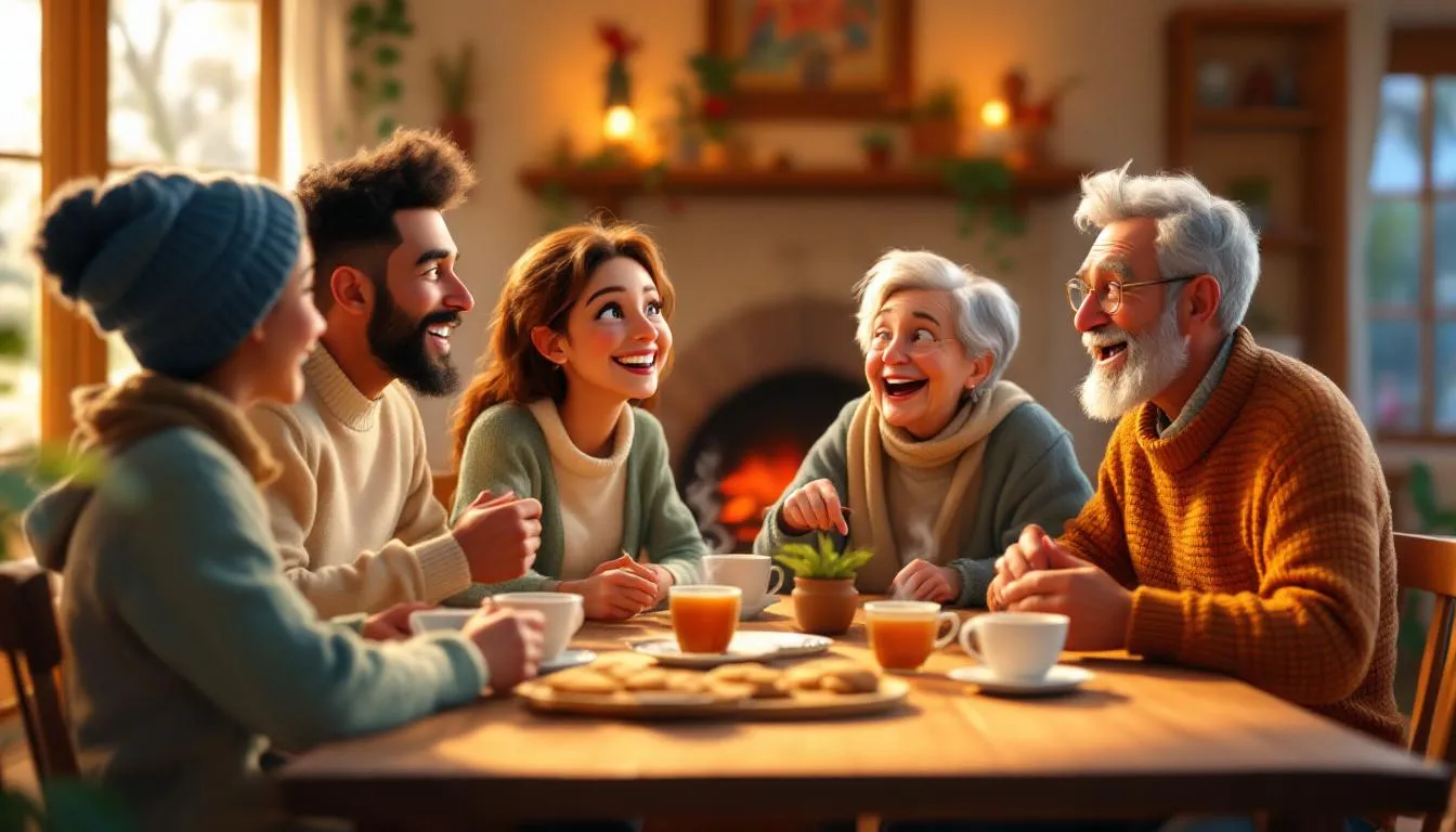 An illustrative family enjoying a discussion about their family SIPP.